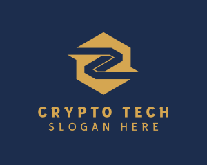 Crypto - Golden Fintech Crypto logo design