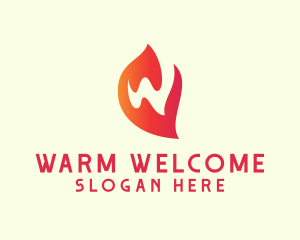 Letter W Startup Flame logo design