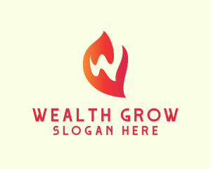 Letter W Startup Flame logo design