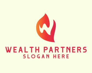 Letter W Startup Flame logo design