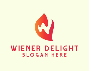 Letter W Startup Flame logo design