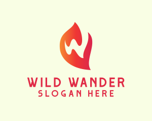 Letter W Startup Flame logo design