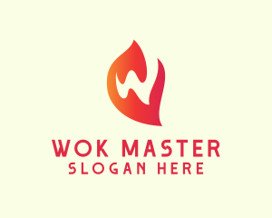 Letter W Startup Flame logo design