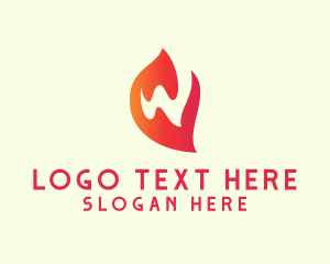 Fire - Letter W Startup Flame logo design
