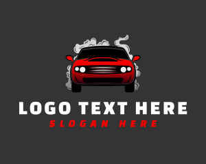 Driver - Smoking Race Car logo design