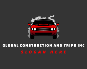 Mechanic - Smoking Race Car logo design