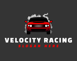 Smoking Race Car logo design