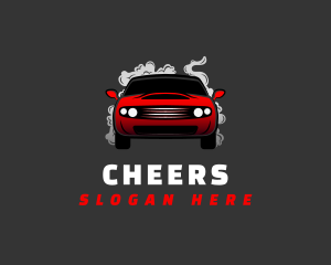 Smoking Race Car logo design