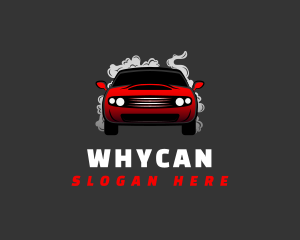 Tire - Smoking Race Car logo design
