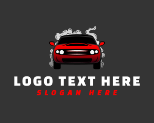 Tire - Smoking Race Car logo design