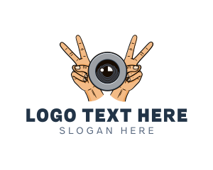Counting - Camera Lens Hand logo design