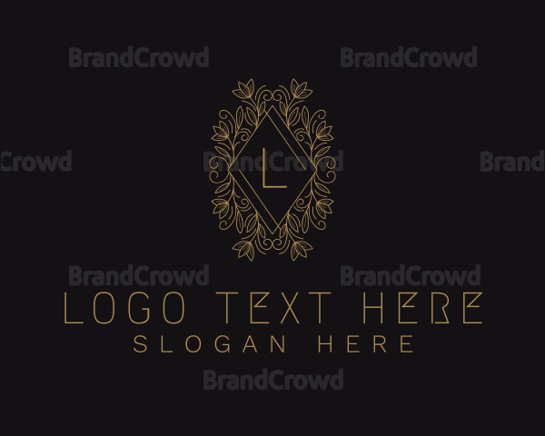 Gold Floral Ornament Logo