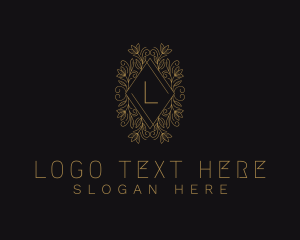 Lettemark - Gold Floral Ornament logo design
