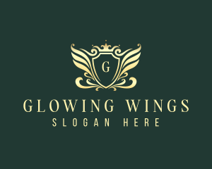  Luxury Crown Wings logo design