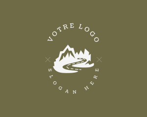 Hipster Rural Mountain Road Logo