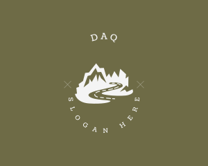 Hipster Rural Mountain Road Logo