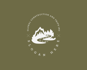 Ranch - Hipster Rural Mountain Road logo design