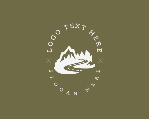 Hipster Rural Mountain Road Logo