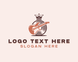 Vinyl Record - Guitar Record Music logo design
