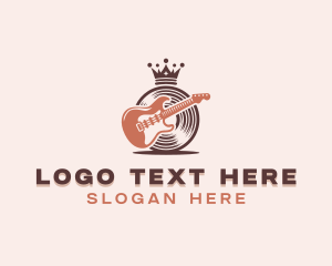 Record - Guitar Record Music logo design