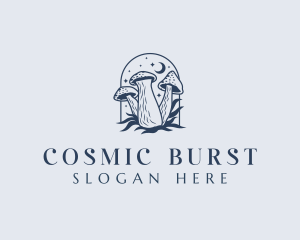 Mushroom Organic Cosmic logo design