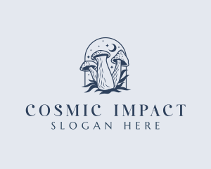 Mushroom Organic Cosmic logo design