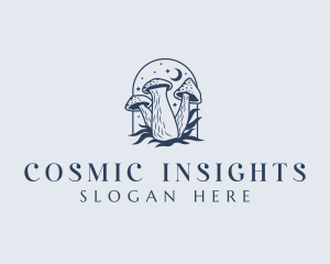 Mushroom Organic Cosmic logo design