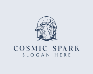 Mushroom Organic Cosmic logo design