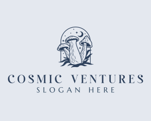 Mushroom Organic Cosmic logo design