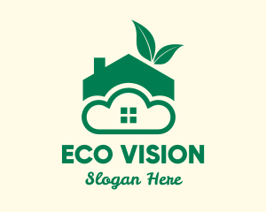 Eco Friendly Cloud Home logo design