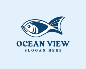 Blue Ocean Seafood Fish logo design