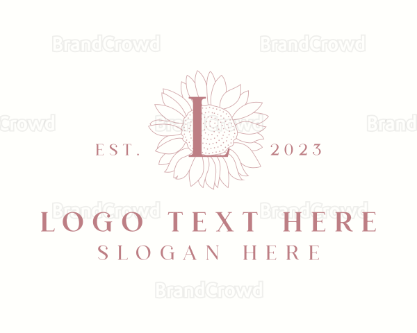 Floral Sunflower Florist Logo