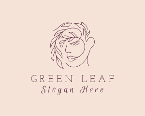 Leaf Hair Face logo design