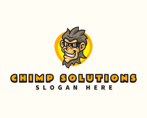 Chimpanzee - Cool Monkey Sunglasses logo design