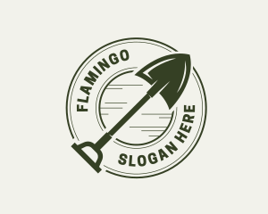 Landscaping Shovel Tool Logo
