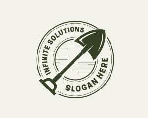 Landscaping Shovel Tool Logo