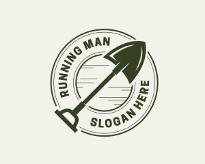 Landscaping Shovel Tool Logo