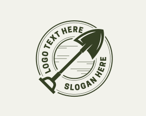 Landscaping Shovel Tool Logo