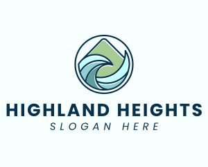 Highland - Natural Mountain Waves logo design