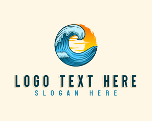 Waterpark - Ocean Beach Wave logo design