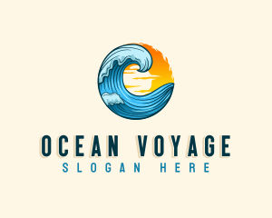 Ocean Beach Wave logo design