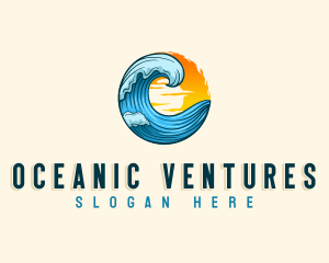 Ocean Beach Wave logo design