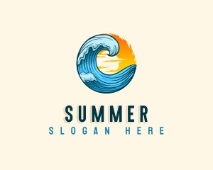 Ocean Beach Wave logo design