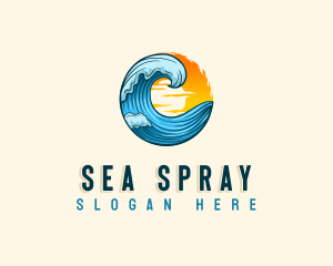 Ocean Beach Wave logo design