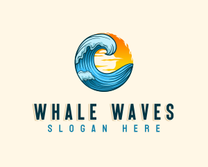 Ocean Beach Wave logo design