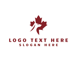 Negative Space - Maple Leaf Dog logo design