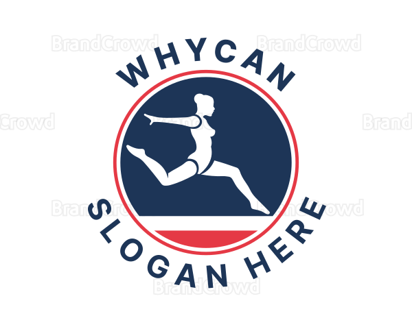 Female Gymnast Leap Logo