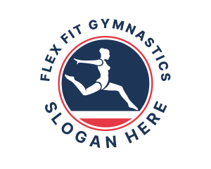 Gymnastics - Female Gymnast Leap logo design