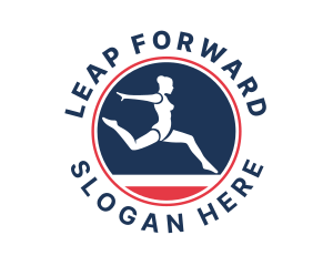 Jump - Female Gymnast Leap logo design
