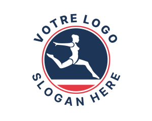 Exhibition - Female Gymnast Leap logo design